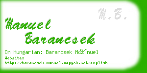 manuel barancsek business card